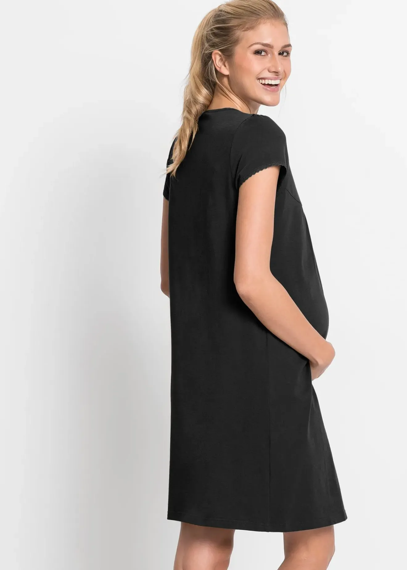 Femme bonprix Maternité|Basiques|Chemise de nuit d’allaitement coton