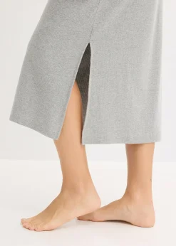 bonprix Chemise de nuit en matière côtelée avec boutons|Femme Lingerie Nuit