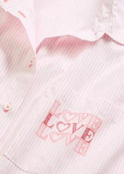 bonprix Chemise de nuit oversize tissée 100% coton|Femme Lingerie Nuit