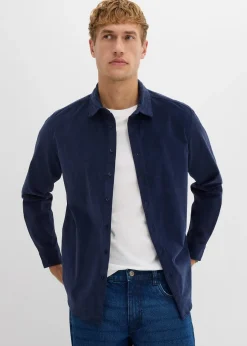 Homme bonprix Chemises|Chemise douce en velours de coton côtelé extensible