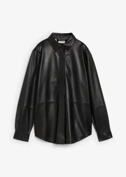 Femme bonprix Premium|Chemisiers|Chemise en cuir d’agneau nappa