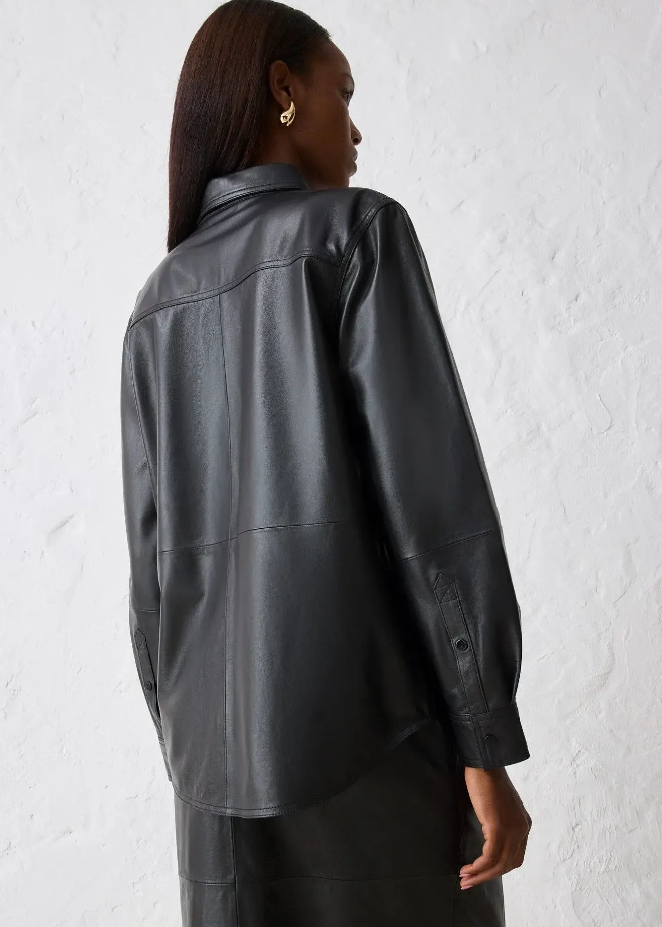 Femme bonprix Premium|Chemisiers|Chemise en cuir d’agneau nappa