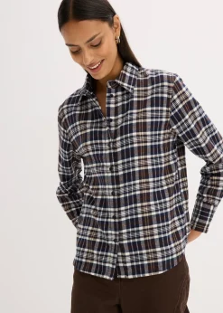 bonprix Chemise en flanelle 100% coton|Femme Chemisiers