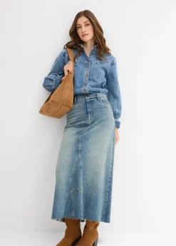 bonprix Chemise en jean 100% coton|Femme Chemisiers