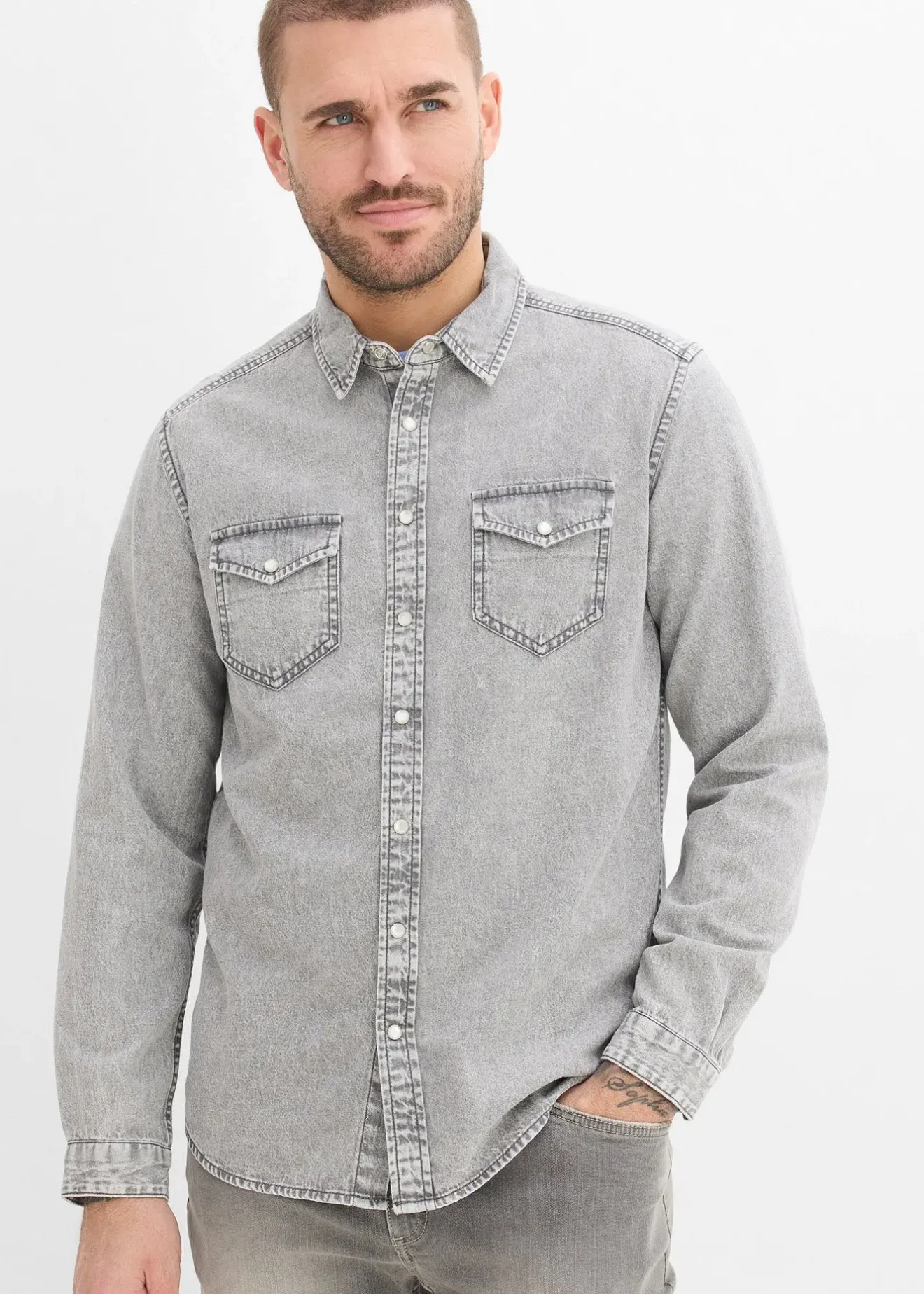 Homme bonprix Chemises|Chemise en jean 100% coton