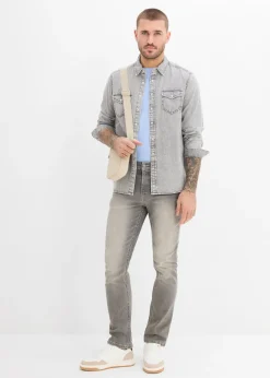 Homme bonprix Chemises|Chemise en jean 100% coton