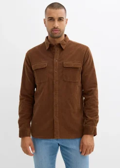 Homme bonprix Vêtements Thermiques|Chemises|Chemise en velours côtelé extensible avec doublure polaire