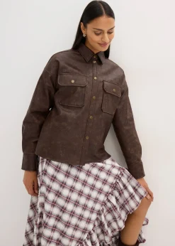 bonprix Chemise enduite effet usé|Femme Chemisiers