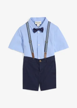Enfant bonprix Vêtements Enfant|Garçons 2-8 Ans·Costumes & Chemises|Chemise manche courtes, bermuda chino, bretelles et nœud papillon (ens. 4 pces)