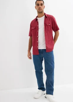 Homme bonprix Chemises|Chemise manches courtes 100% coton