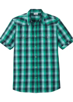 Homme bonprix Chemises|Chemise manches courtes à poches plaquées