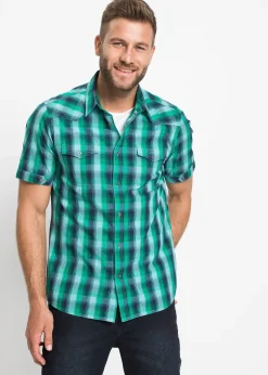 Homme bonprix Chemises|Chemise manches courtes à poches plaquées