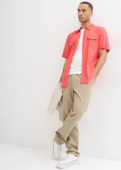 Homme bonprix Chemises|Chemise manches courtes 100% coton