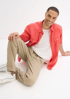 Homme bonprix Chemises|Chemise manches courtes 100% coton