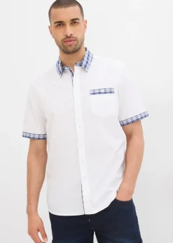 Homme bonprix Chemises|Chemise manches courtes 100% coton