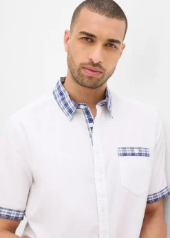 Homme bonprix Chemises|Chemise manches courtes 100% coton