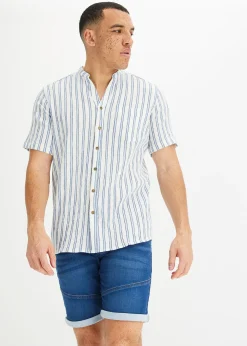 bonprix Chemise manches courtes, aspect froissé|Homme Chemises