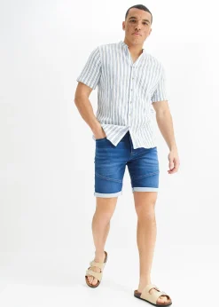 bonprix Chemise manches courtes, aspect froissé|Homme Chemises