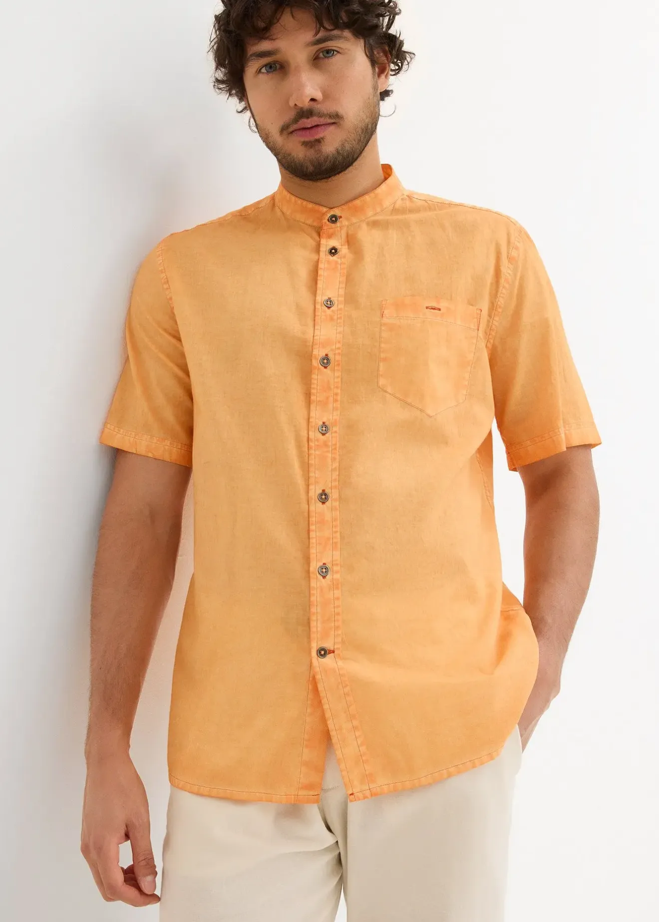 bonprix Chemise manches courtes aspect délavé|Homme Chemises