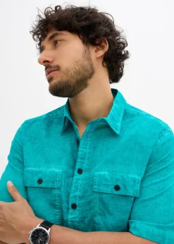 bonprix Chemise manches courtes aspect délavé|Homme Chemises