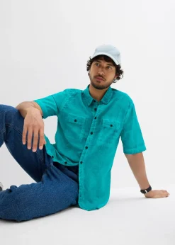 bonprix Chemise manches courtes aspect délavé|Homme Chemises