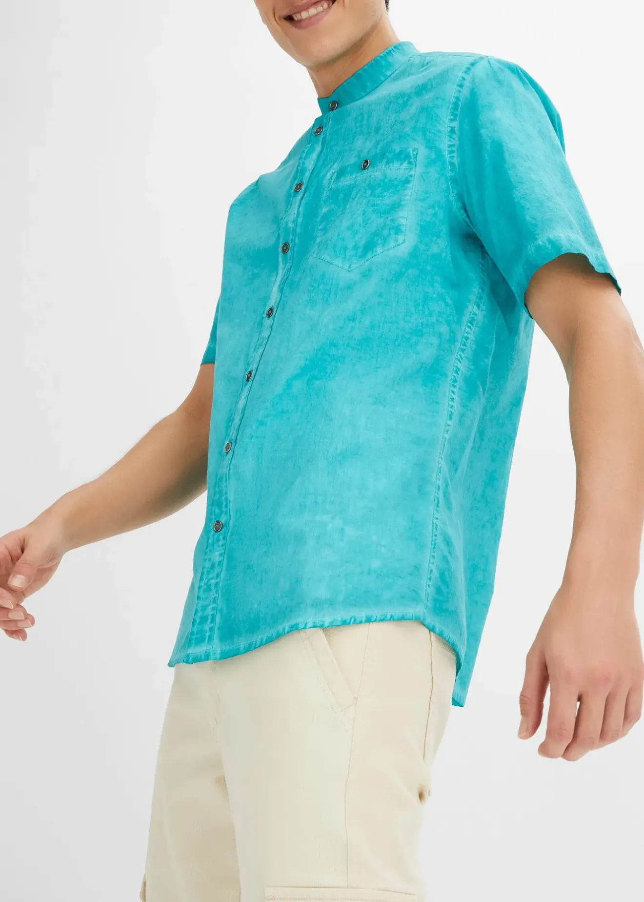 bonprix Chemise manches courtes aspect délavé|Homme Chemises