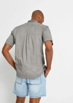 Homme bonprix Chemises|Chemise manches courtes aspect délavé