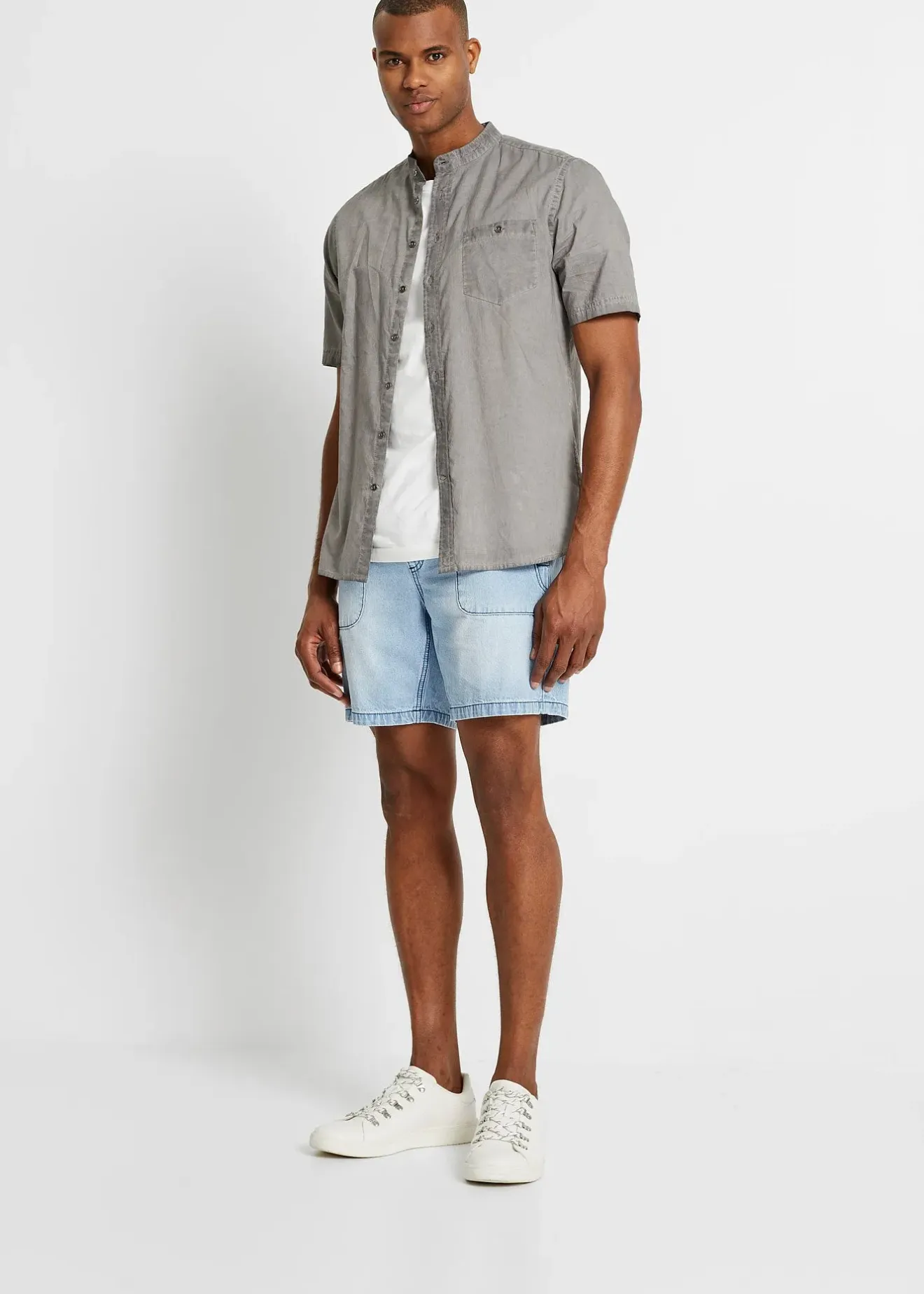 Homme bonprix Chemises|Chemise manches courtes aspect délavé