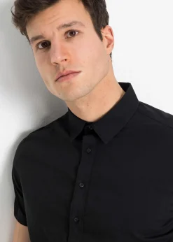 bonprix Chemise manches courtes extensible, slim|Homme Chemises