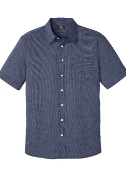 Homme bonprix Chemises|Chemise manches courtes en lin mélangé