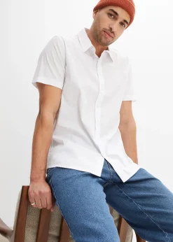 Homme bonprix Chemises|Chemise manches courtes extensible, slim