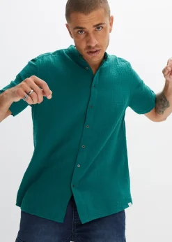 bonprix Chemise manches courtes en gaze de coton|Homme Chemises