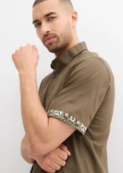 bonprix Chemise manches courtes en viscose, slim|Homme Chemises