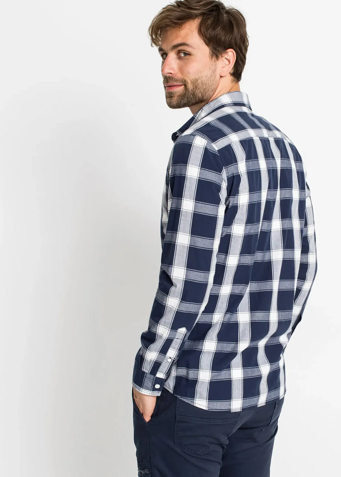 Homme bonprix Chemises|Chemise manches longues 100% coton
