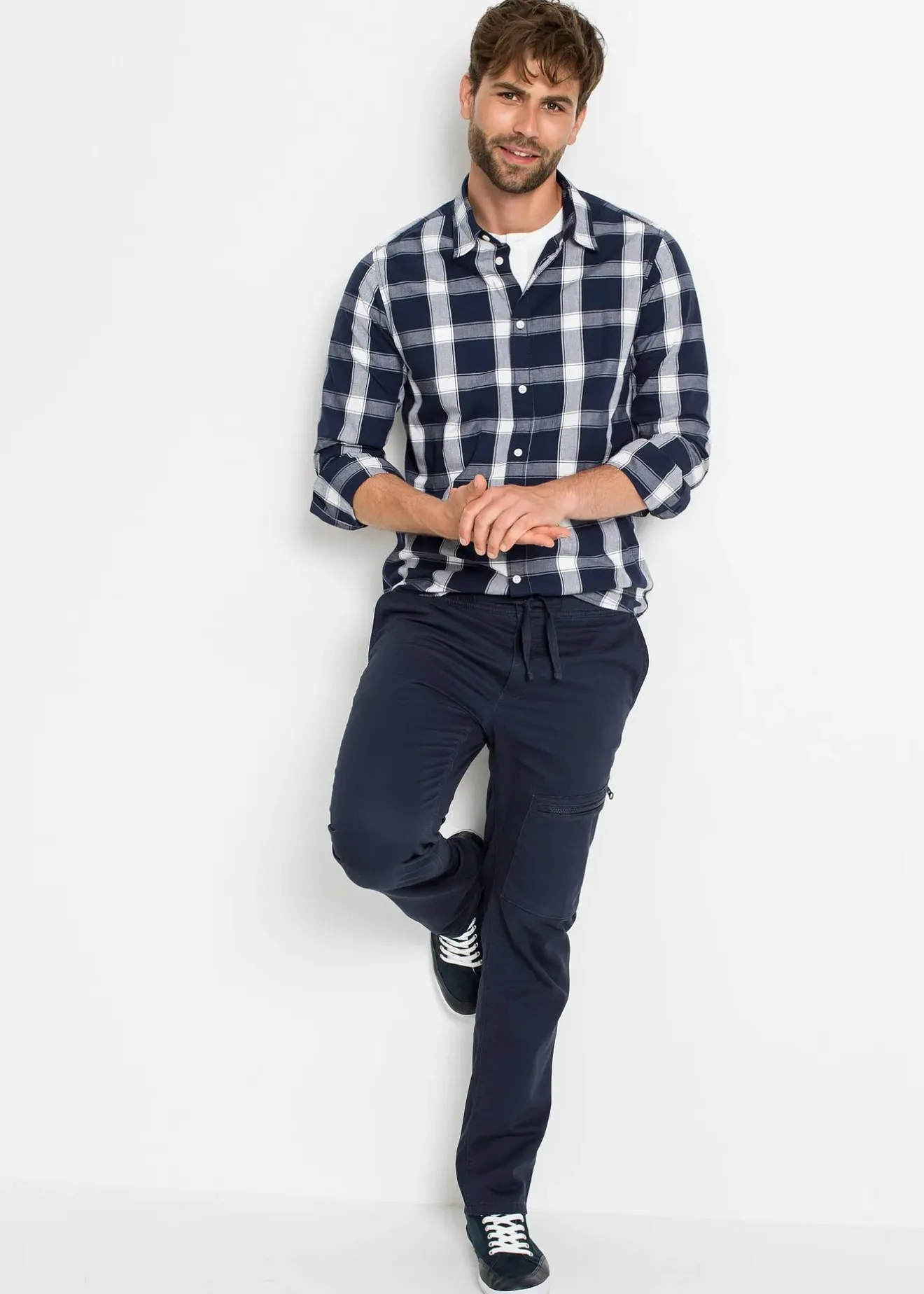 Homme bonprix Chemises|Chemise manches longues 100% coton