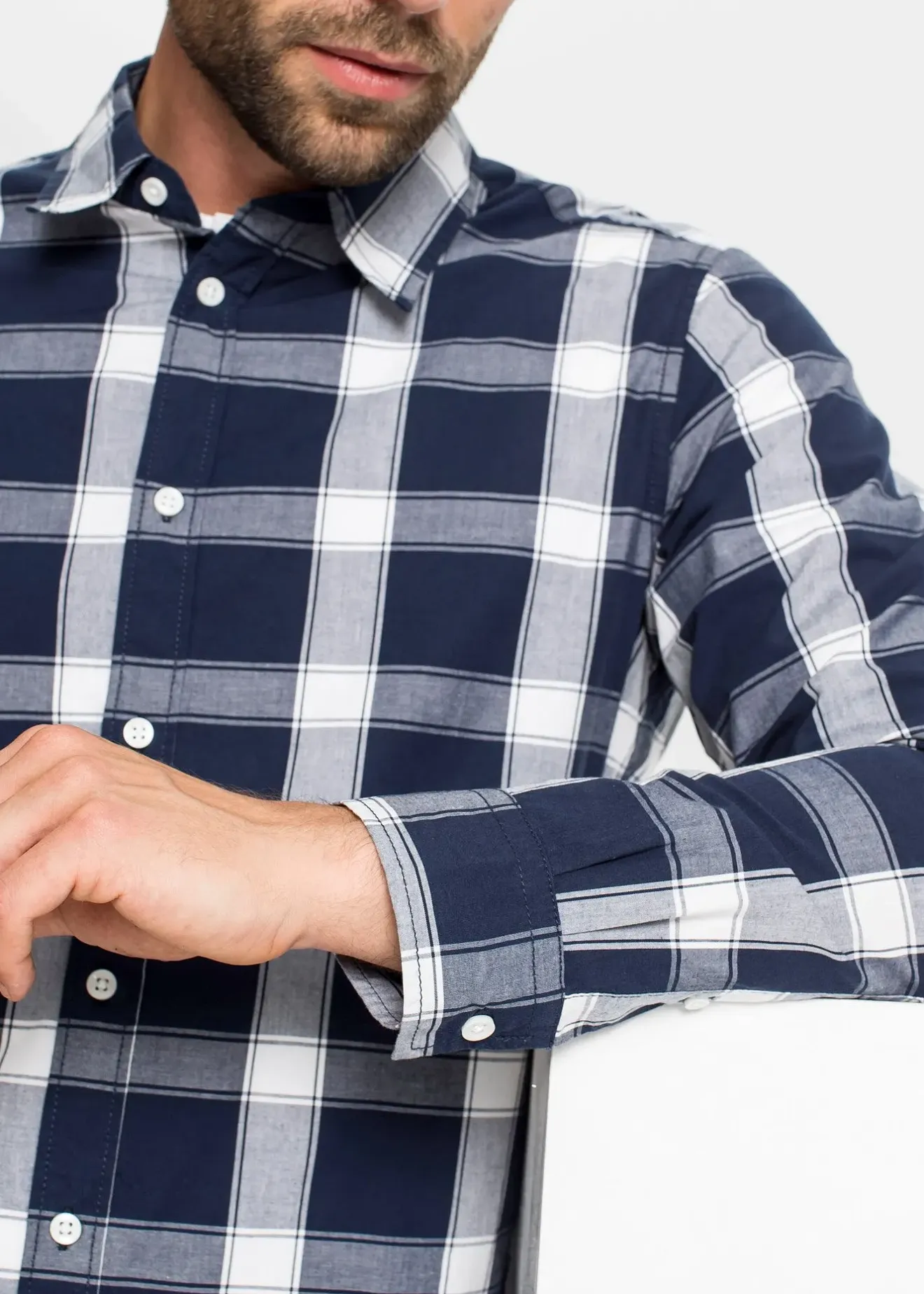 Homme bonprix Chemises|Chemise manches longues 100% coton