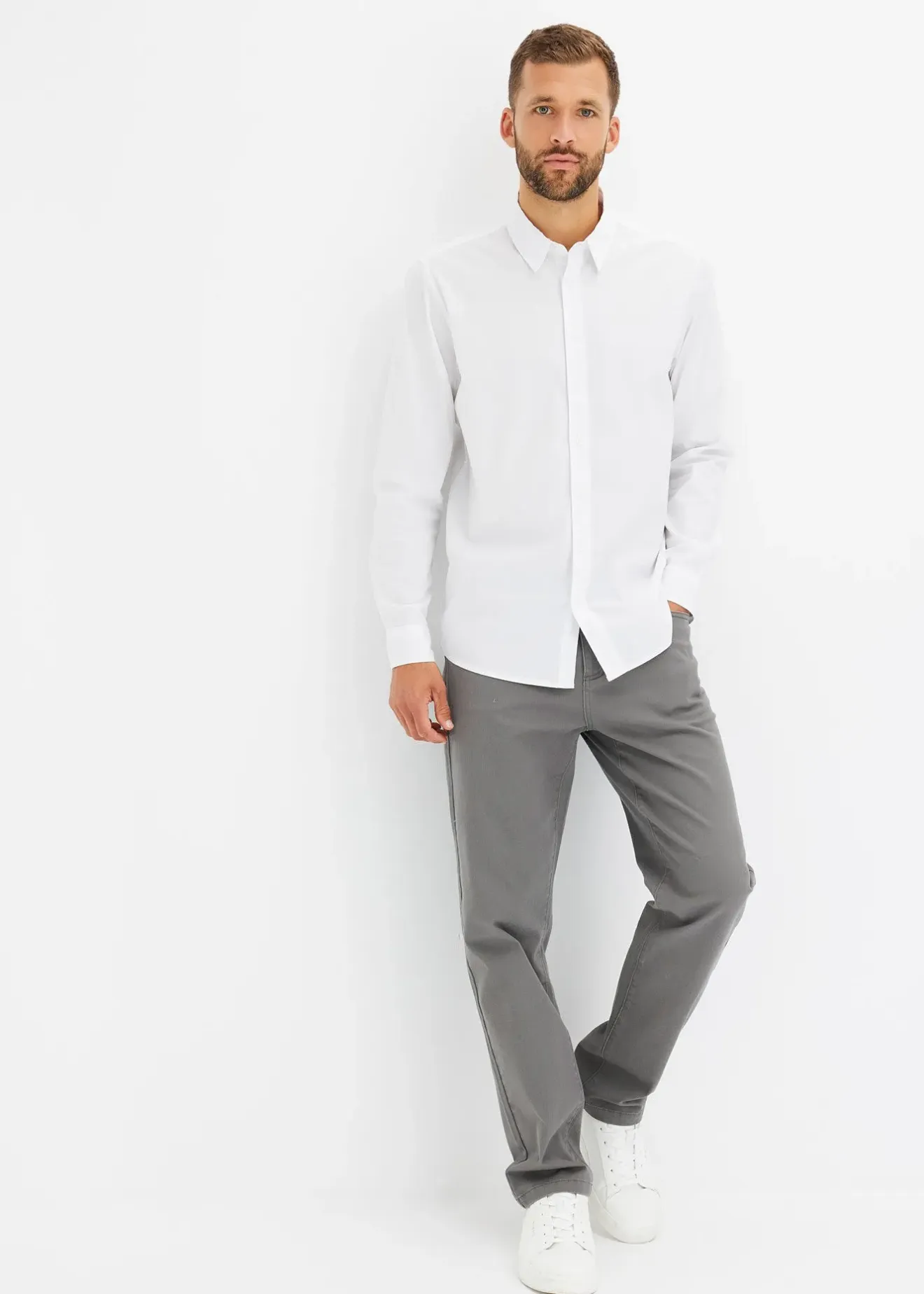 bonprix Chemise manches longues extensible, Regular Fit|Homme Chemises