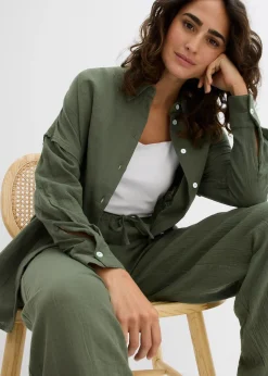 bonprix Chemise oversize en gaze de coton aérienne|Femme Deux Pièces & Ensembles|Chemisiers