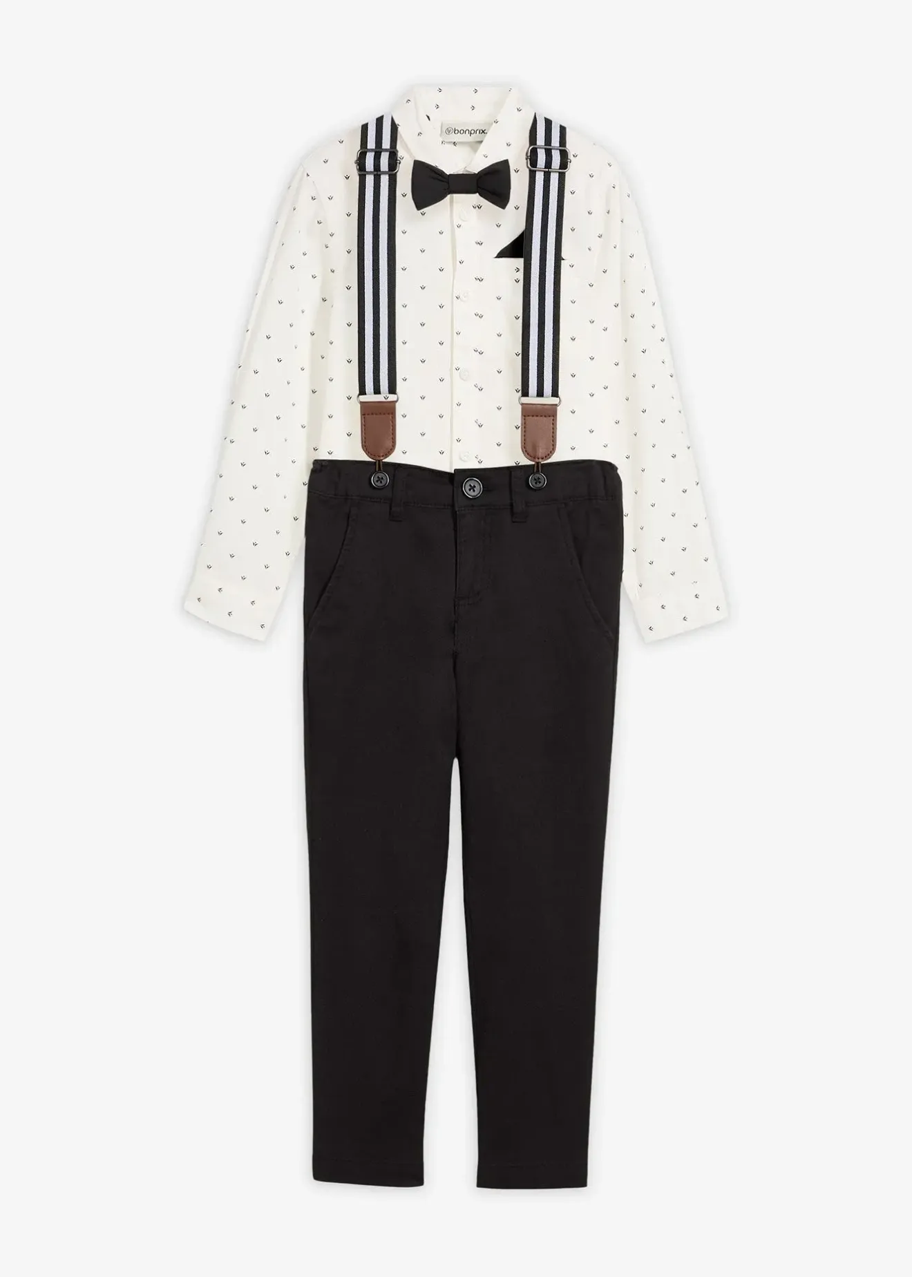 Enfant bonprix Vêtements Enfant|Garçons 2-8 Ans·Costumes & Chemises|Chemise, pantalon avec bretelles, nœud papillon (ens. 4 pces)