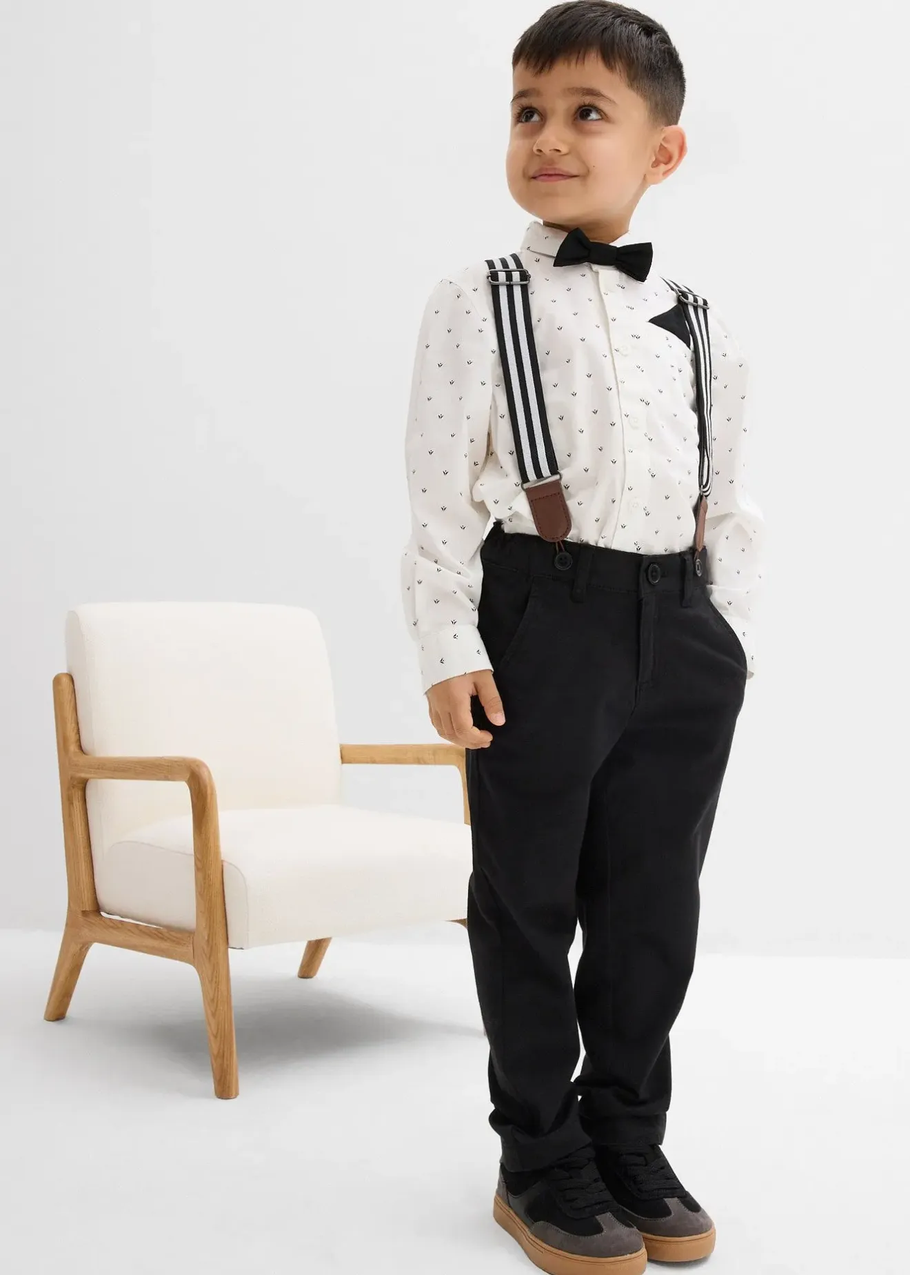 Enfant bonprix Vêtements Enfant|Garçons 2-8 Ans·Costumes & Chemises|Chemise, pantalon avec bretelles, nœud papillon (ens. 4 pces)