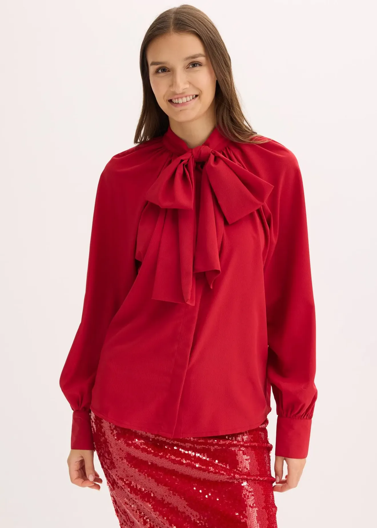 bonprix Chemisier à col lavallière|Femme Chemisiers