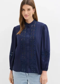 bonprix Chemisier à dentelle en viscose mélangée|Femme Chemisiers