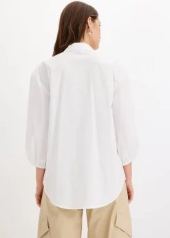 bonprix Chemisier court devant, long derrière, manches ballon|Femme Chemisiers