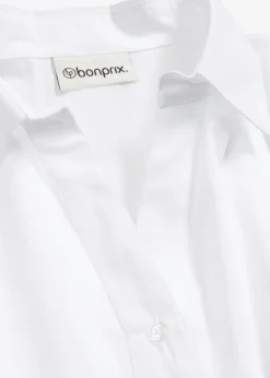 bonprix Chemisier court devant, long derrière, manches ballon|Femme Chemisiers