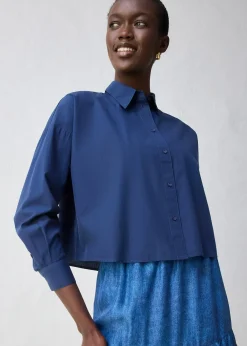 bonprix Chemisier court et oversize en coton et soie|Femme Premium|Chemisiers