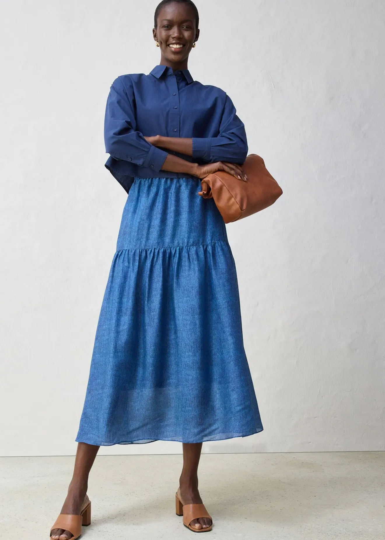 bonprix Chemisier court et oversize en coton et soie|Femme Premium|Chemisiers