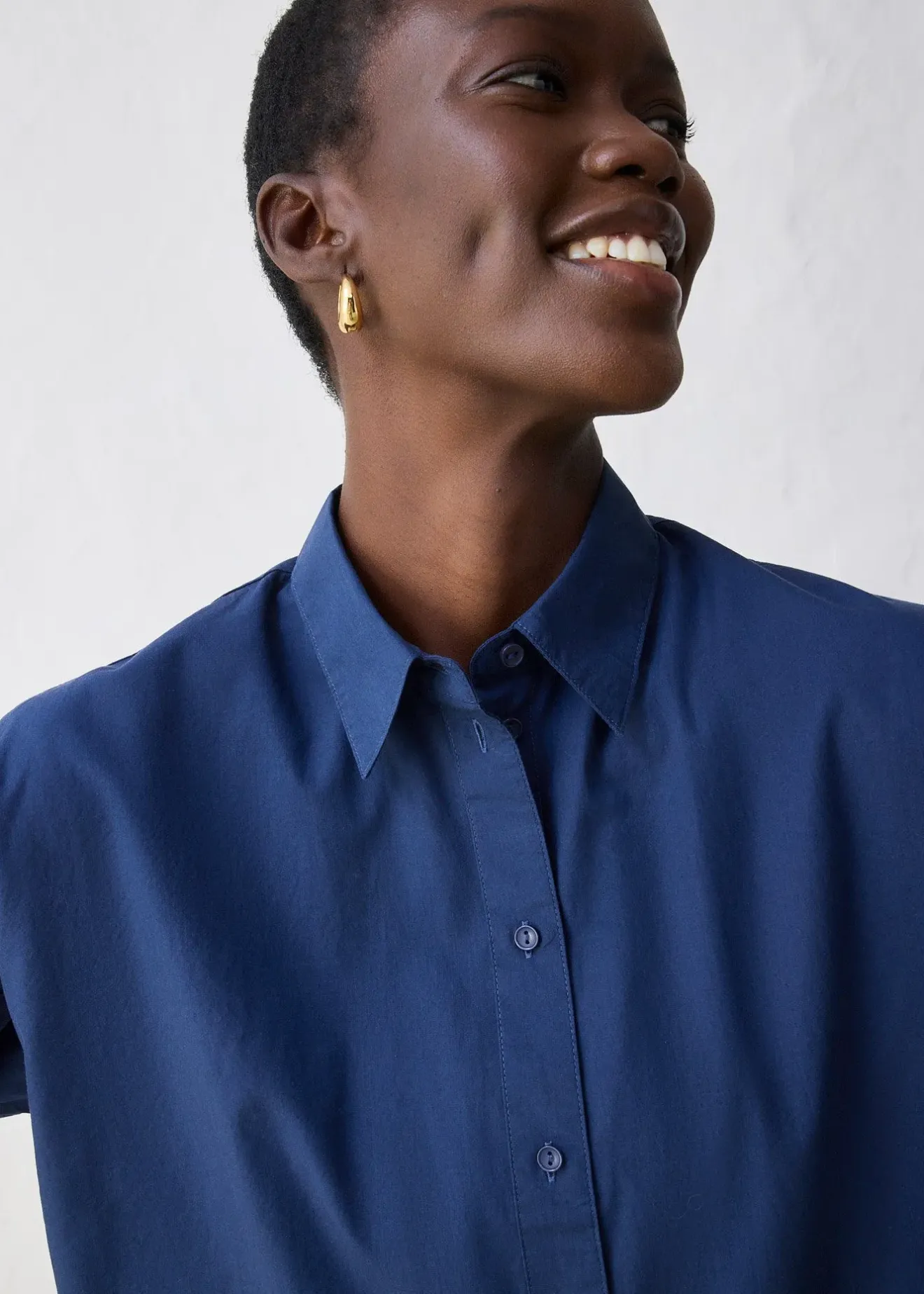 bonprix Chemisier court et oversize en coton et soie|Femme Premium|Chemisiers