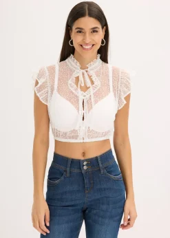 Femme bonprix Chemisiers|Chemisier de Dirndl en tulle plumetis