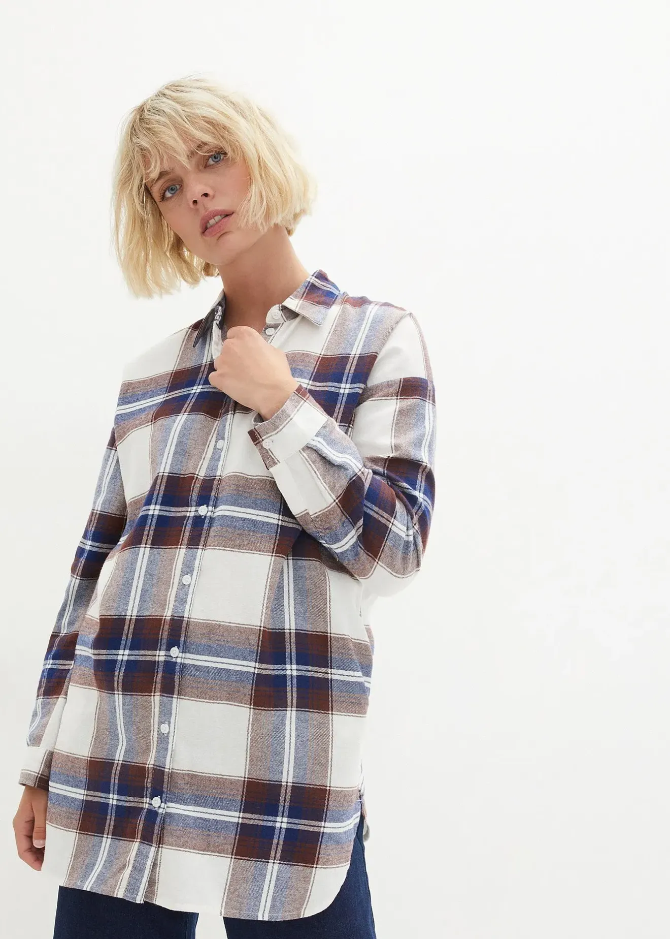 bonprix Chemisier en flanelle 100% coton|Femme Chemisiers