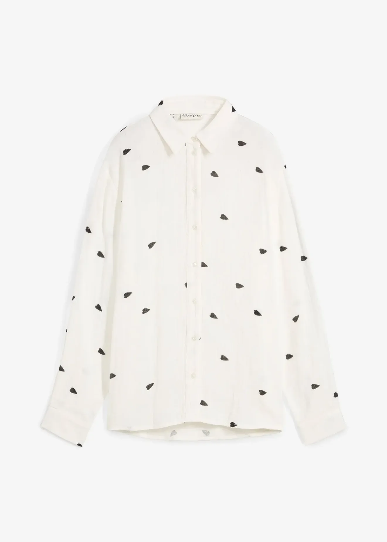 Femme bonprix Chemisiers|Chemisier en gaze de coton à motif cœurs